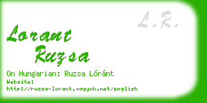 lorant ruzsa business card
